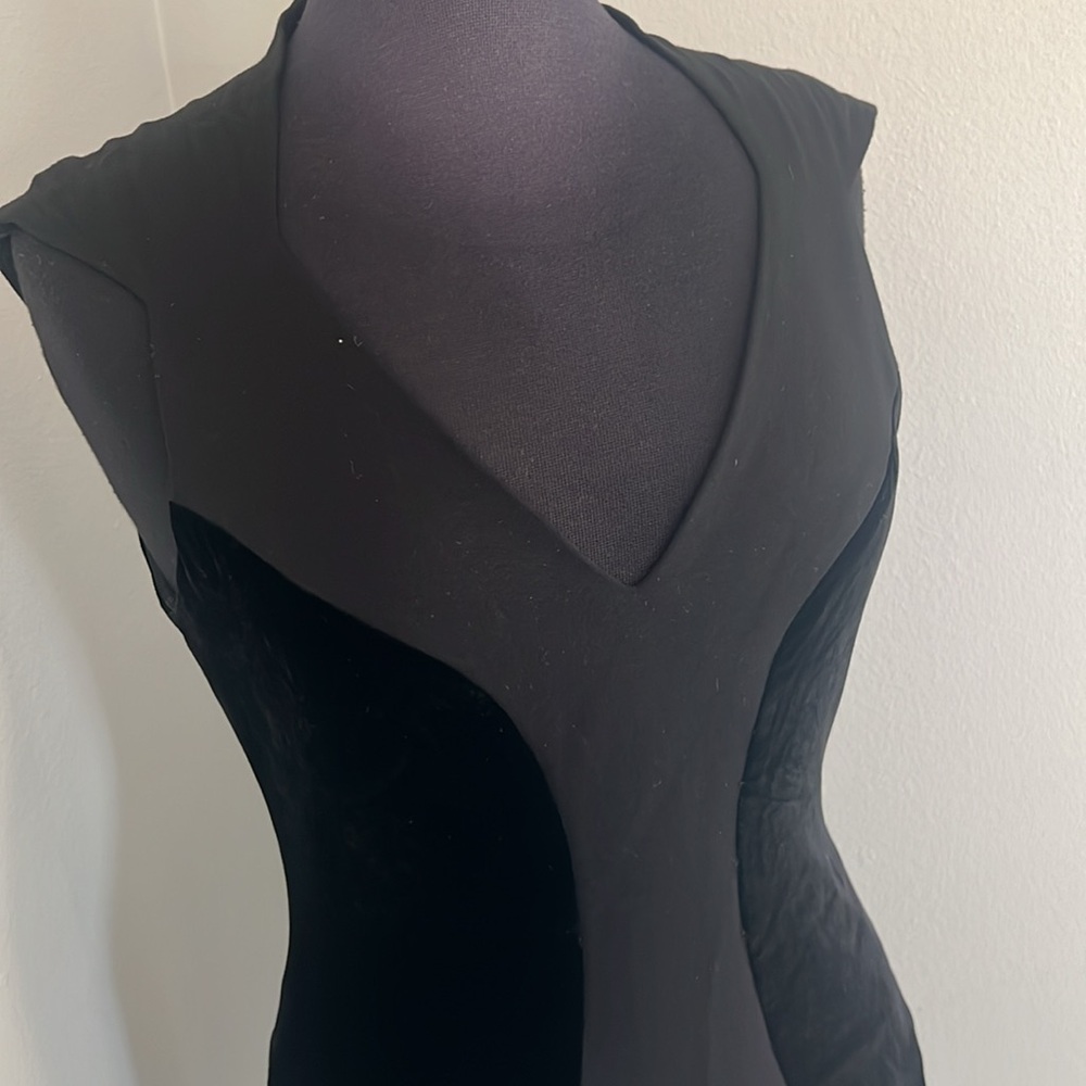 Helmut Lang silk/velvet black dress